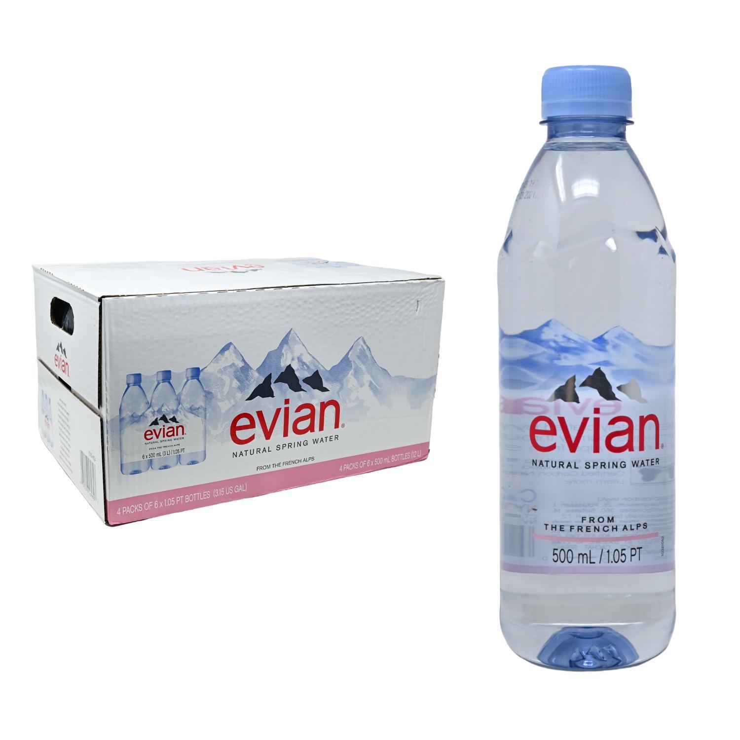 Evian® Natural Spring Bottled Water, 6 bottles / 1 liter - Pay